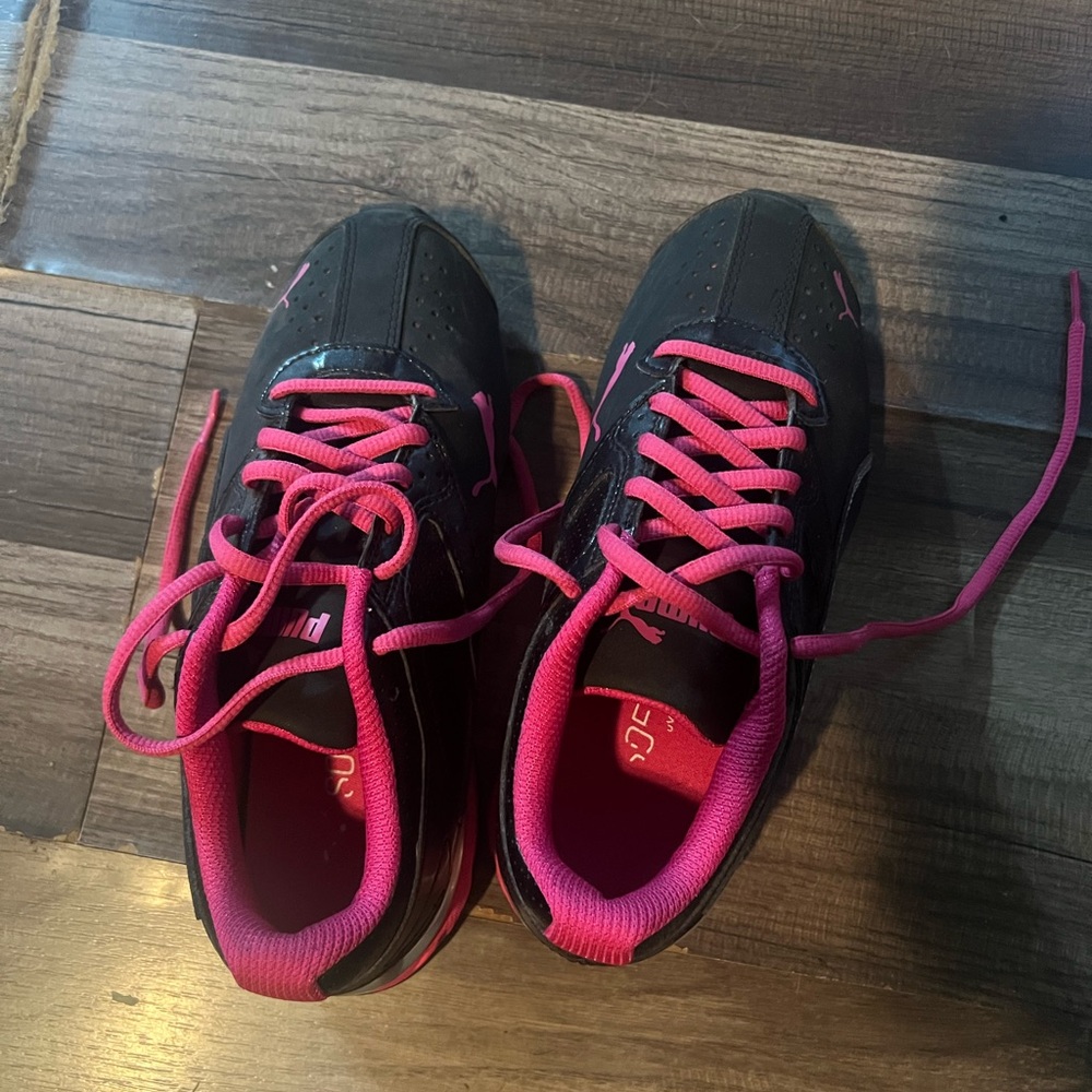 Puma Black and Pink Athletic Shoes